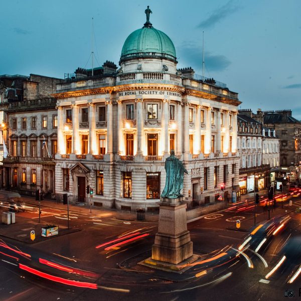 The Royal Society building, at the junction of George Street and Hanover Street in the New Town, Edinburgh